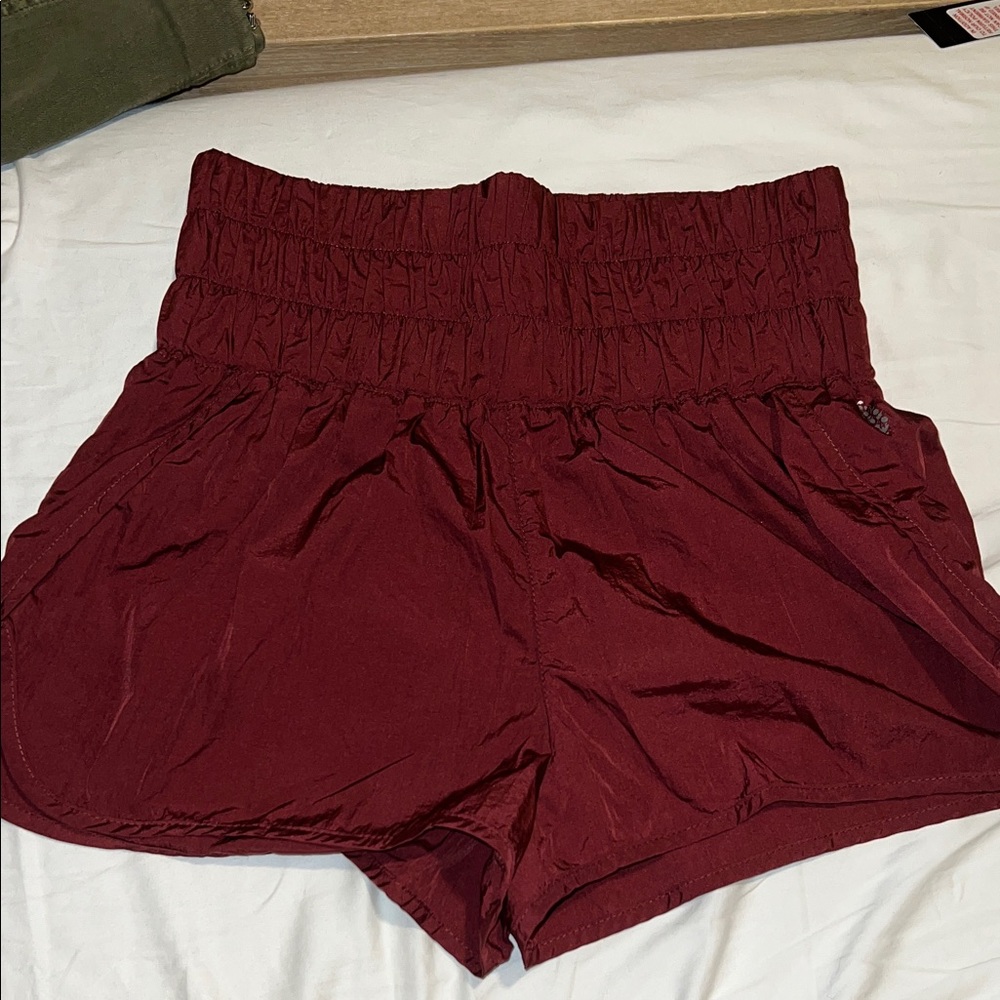 Free People Movement Burgundy Shorts
